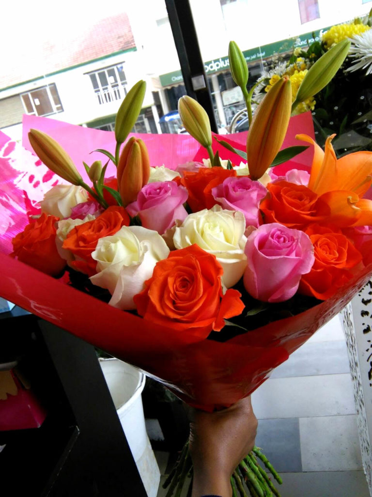 Flower Basket mixed rosesFlower BasketFlower delivery Nairobi